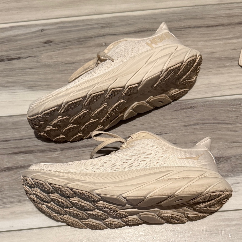 Hoka Cream Athletic Shoes View 3